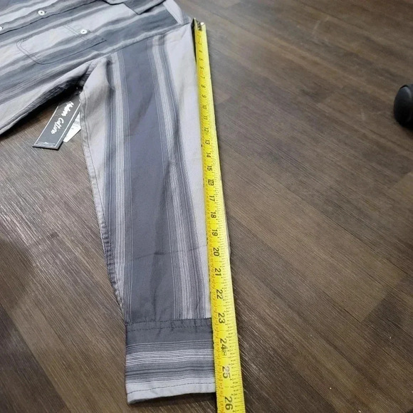 Modern Culture Button Shirt Gray Striped Long Sleeve Size Large NWT - Picture 8 of 8